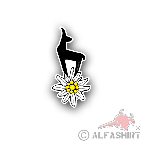 Edelweiß-Gams Bergsteiger Abzeichen Blume Aufkleber Auto 10x5cm #A4502