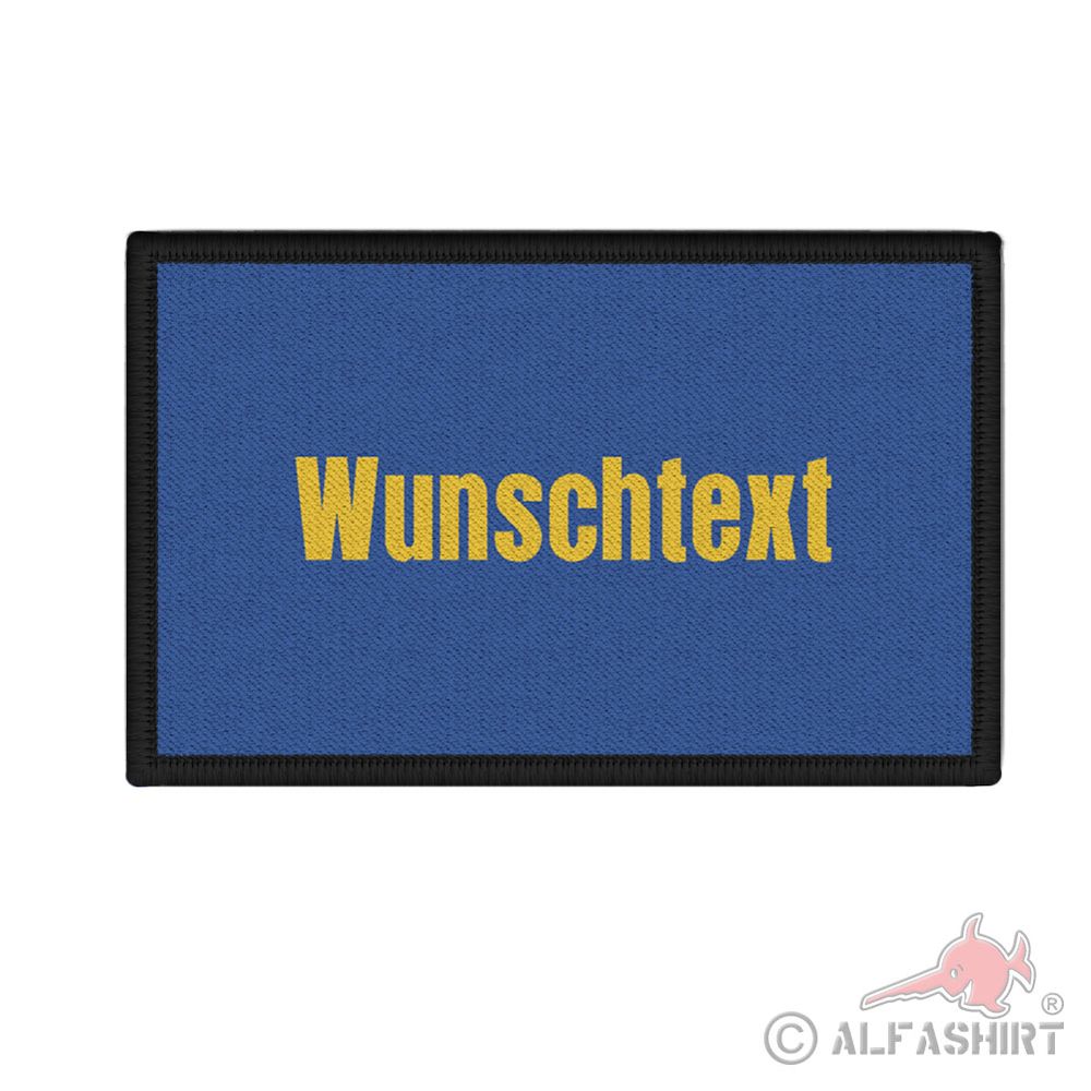 Patch 12x7cm customizable text your text navy blue golden yellow #42337