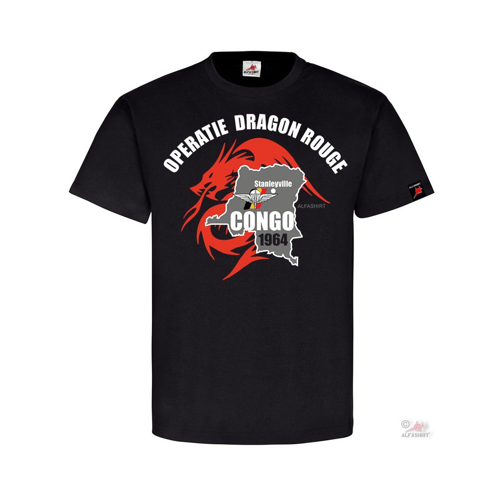 Operatie Dragon Rouge Stanleyville Para Commando Brigade Cong T-Shirt #31561