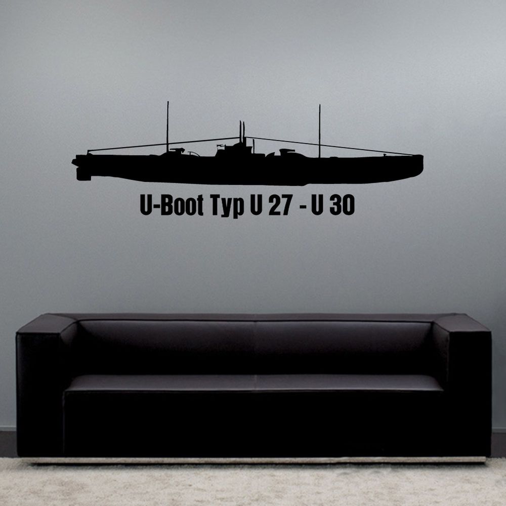 Wandtattoo Type U27 - U30 1914 diesel-electric submarine WW1 U28 U29 #A6181