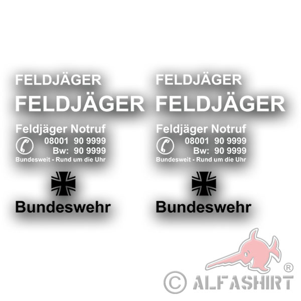 Feldjäger Aufkleber Bundeswehr 2x 60x9cm 2x 90x13cm 2x 63x26cm 2x 66x28cm #A4326