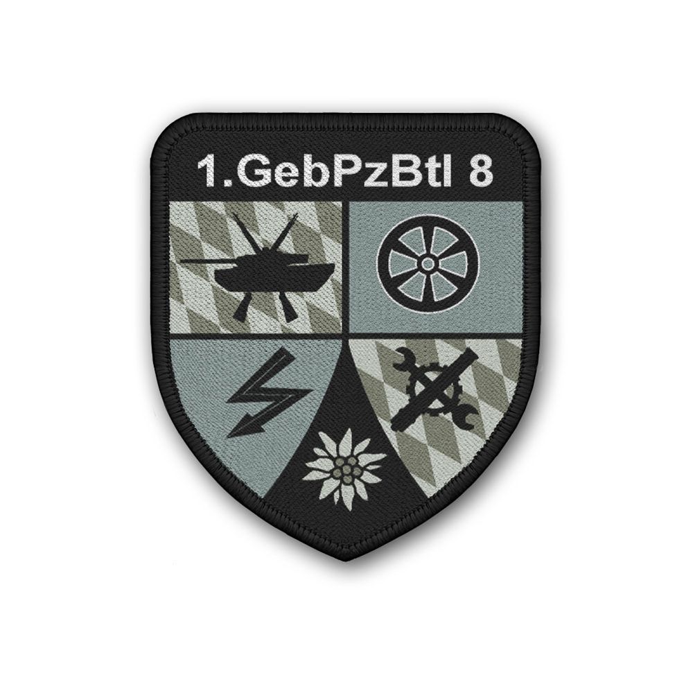 Patch 7,5x6,5cm 1. Kompanie GebPzBtl Gebirgspanzerbataillon 8 Tarnfarben #46801