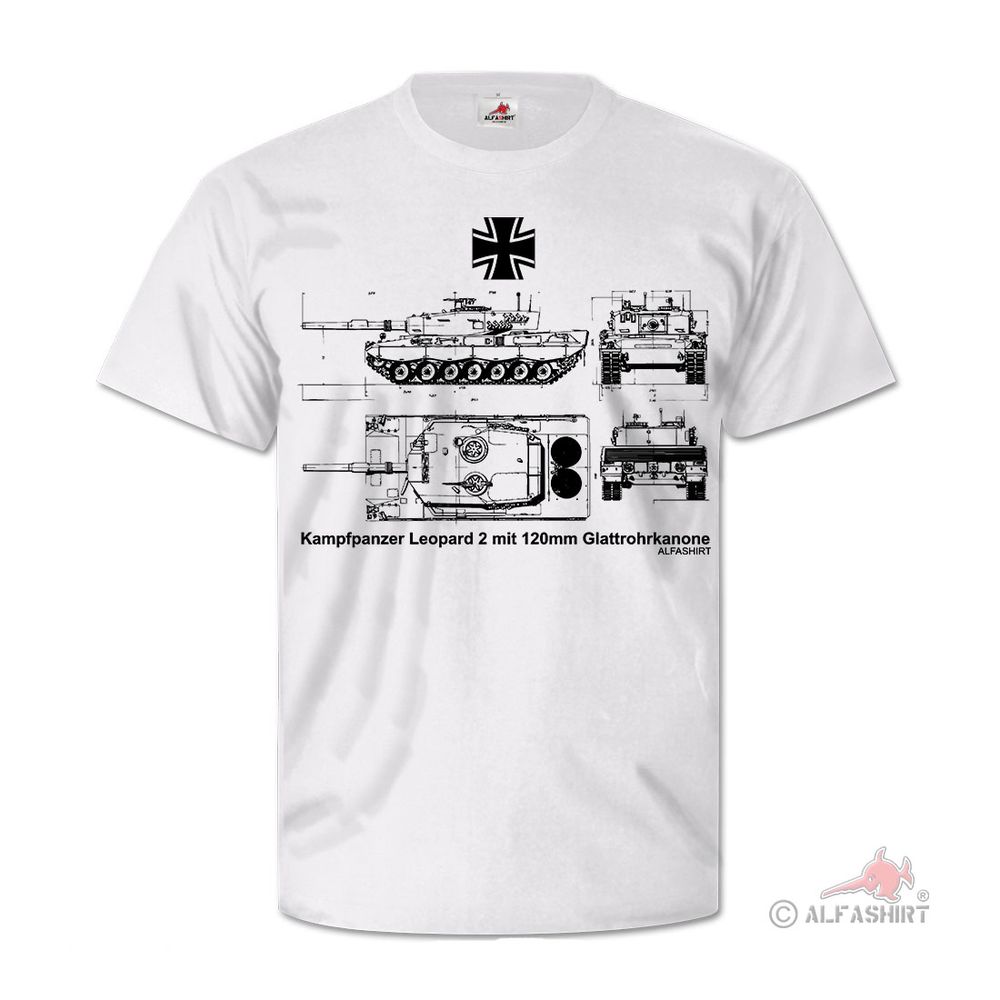 Leopard 2 Panzer 120mm Glattrohrkanone BW Leo 2 T Shirt #26885