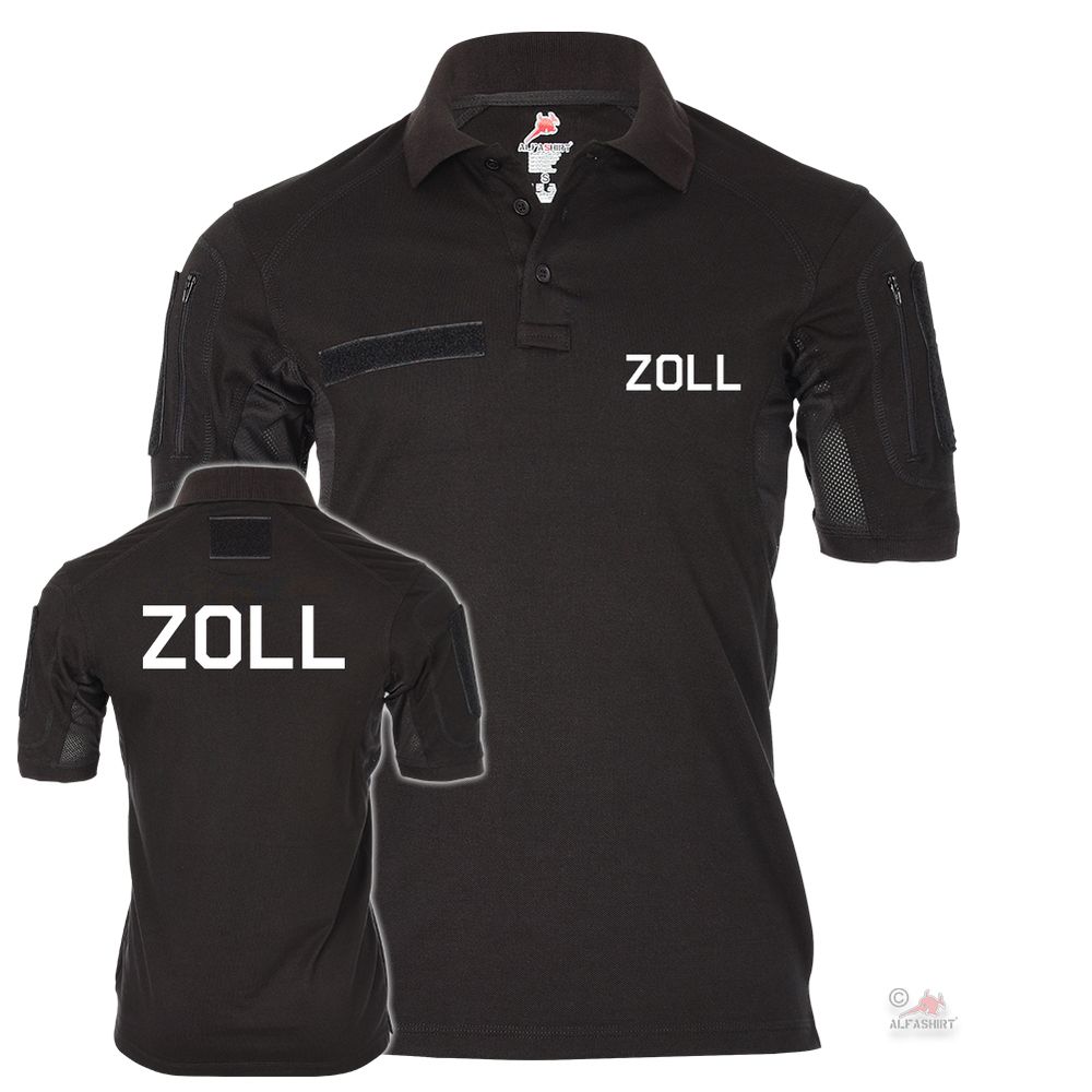 Tactical Poloshirt Zoll Sicherheit Fun Humor Deutschland schwarz #26147