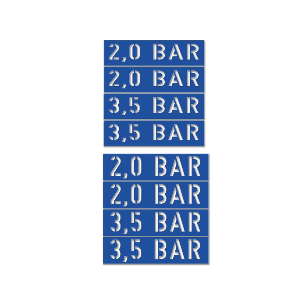 Painting template sticker 2.0 3.5 BAR Oldtimer BW 4x 8x1.6cm 4x8x2cm # A5715