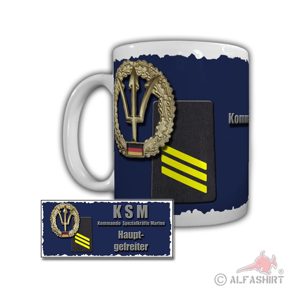 Tasse KSM Hauptgefreiter Marine Lerne leiden ohne zu klagen Rangabzeichen #29275