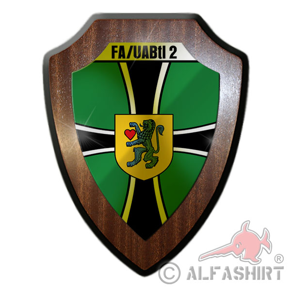Heraldic shield 1 FA - UABtl 2 coat of arms Blackboard badge BW Sergeant major # 18439