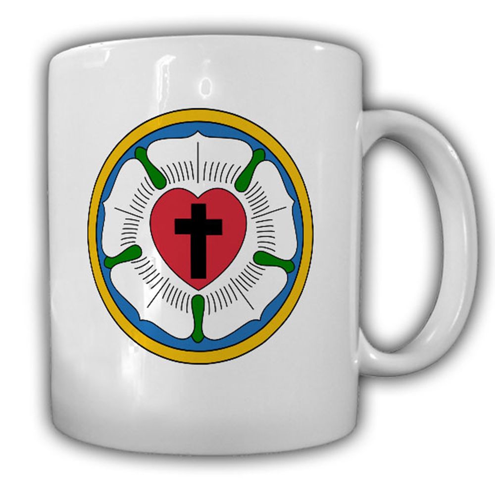 Lutherrose Symbol evangelisch lutherischen Kirche Martin Luther Tasse #13799