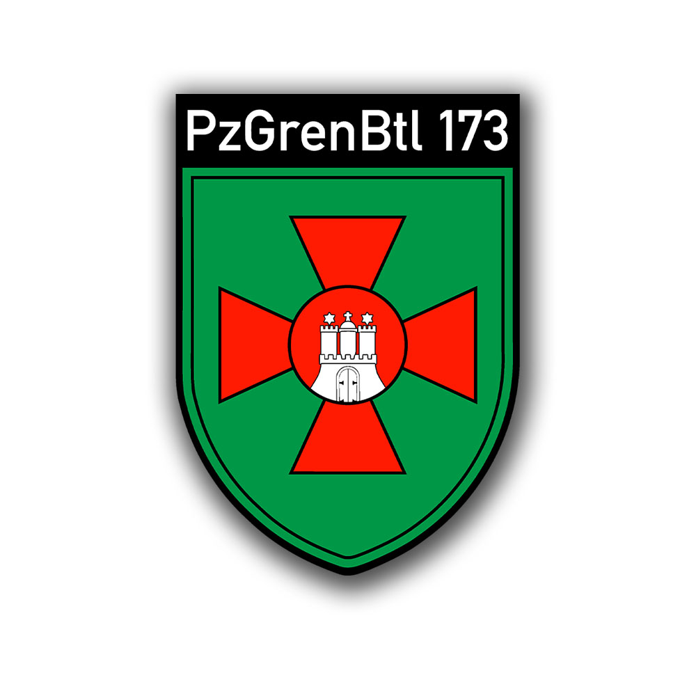 Aufkleber 8x5,7cm Sticker PzGrenBtl 173 Panzergrenadierbataillon BW #A7462