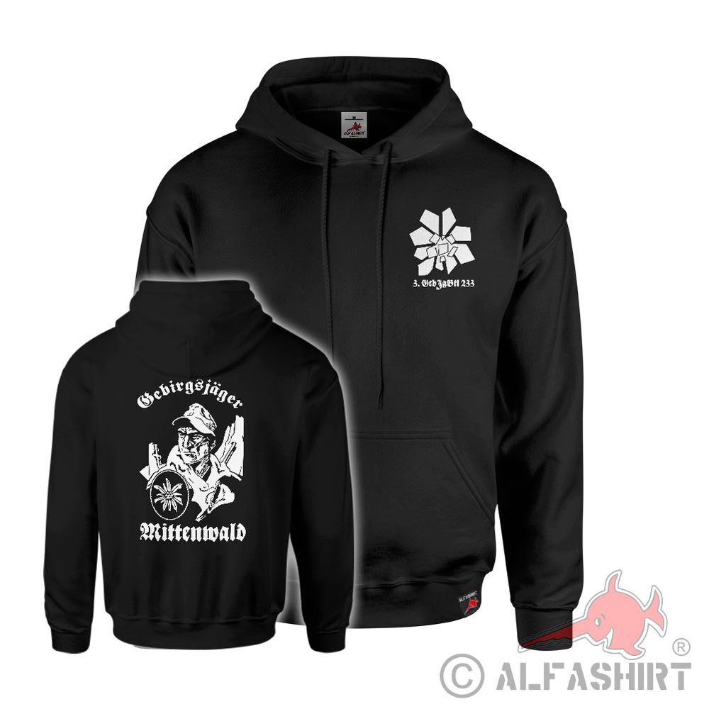 Hoodie 3 Kompanie GebJgBtl 233 Mittenwalde Gebirgsjäger Bw Pullover#41326
