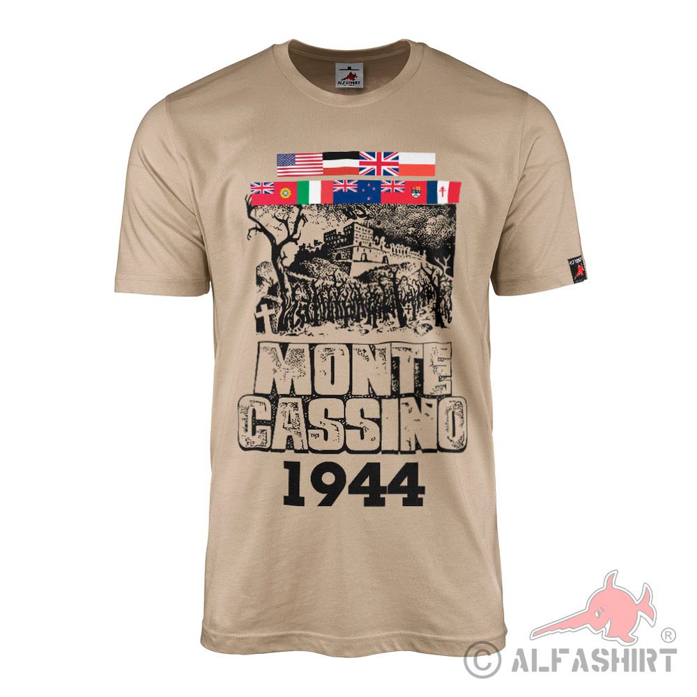Schlacht um Monte Cassino 1944 Abtei USA Deutschland Polen England T-Shirt#43663