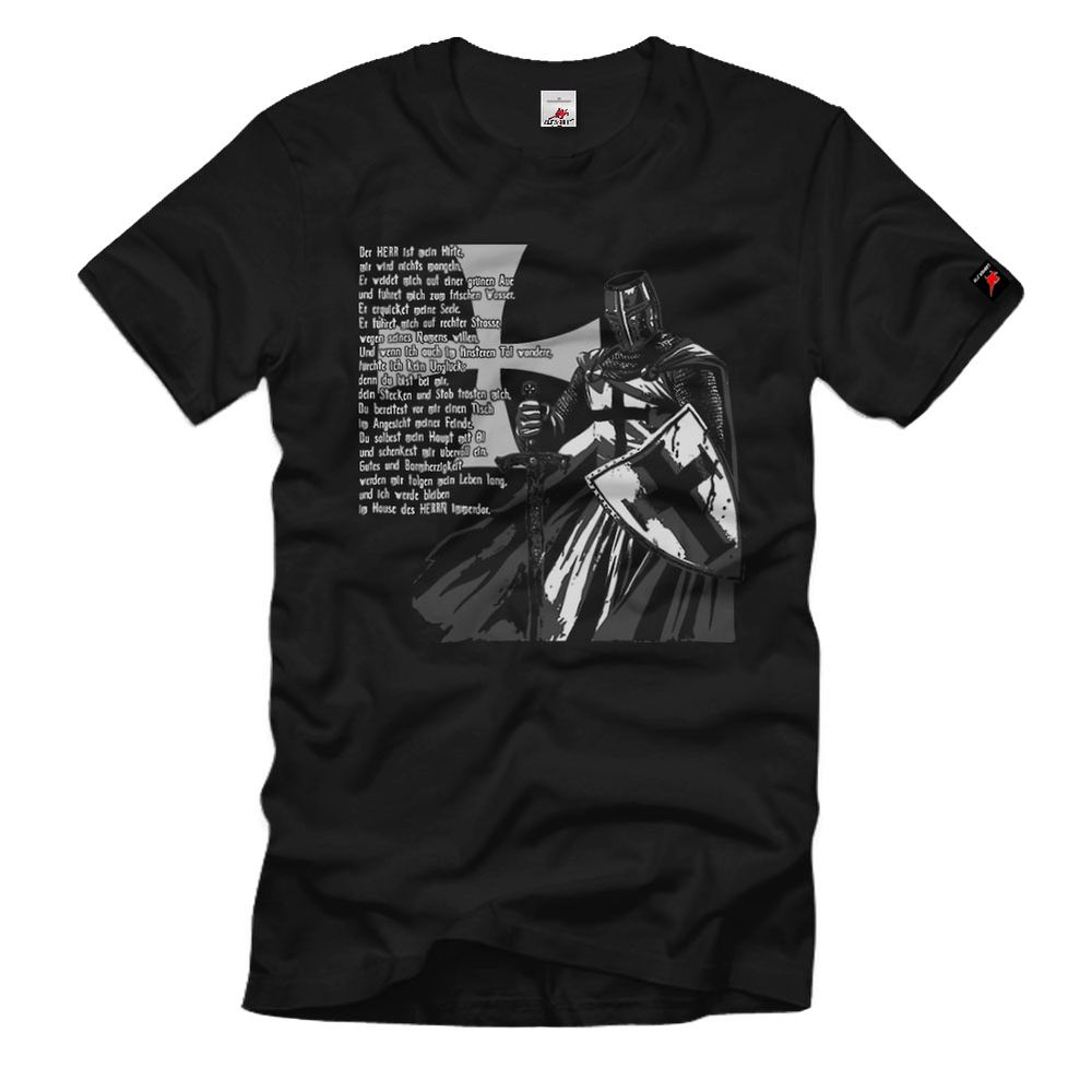 Templar Knight Psalm 23 Orden Ritter Tempelritter Kreuzzug T-Shirt #34100
