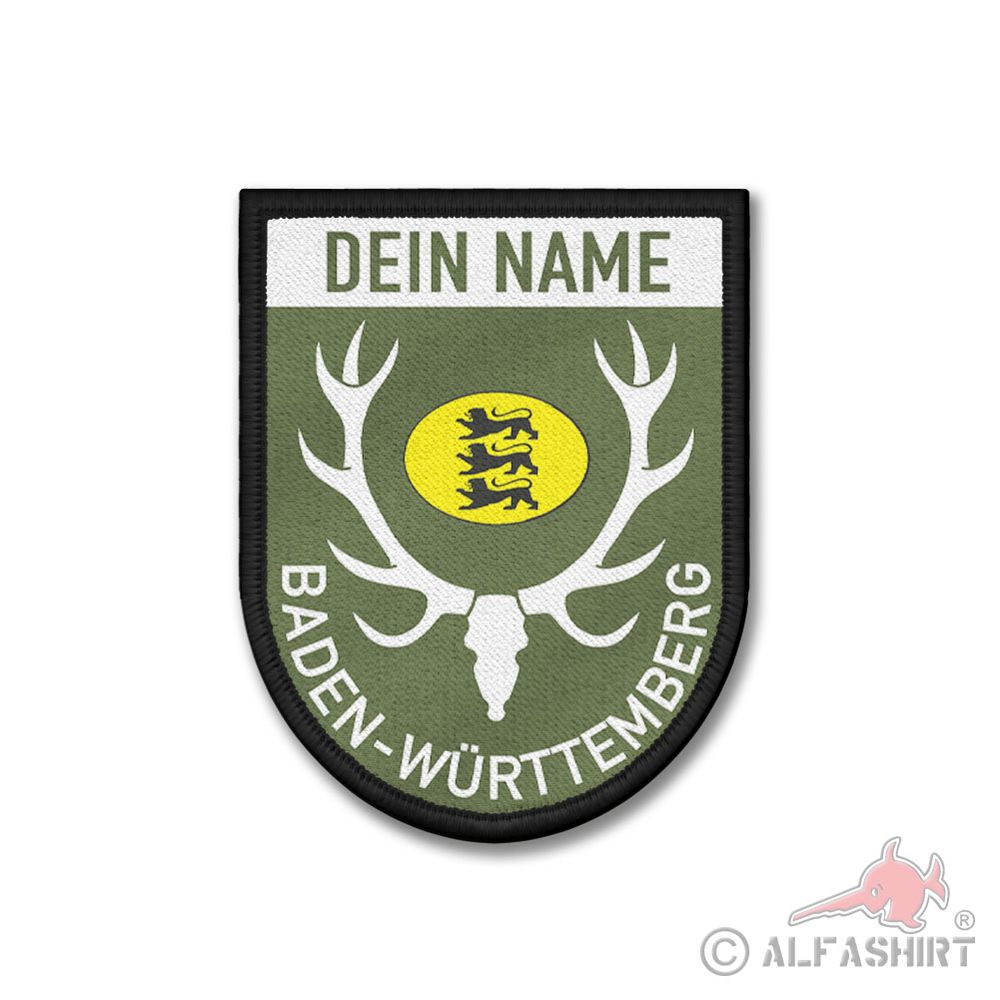 Patch Baden-Württemberg Personalized BW Hunting Protection Coat of Arms Lion Crafts#45321