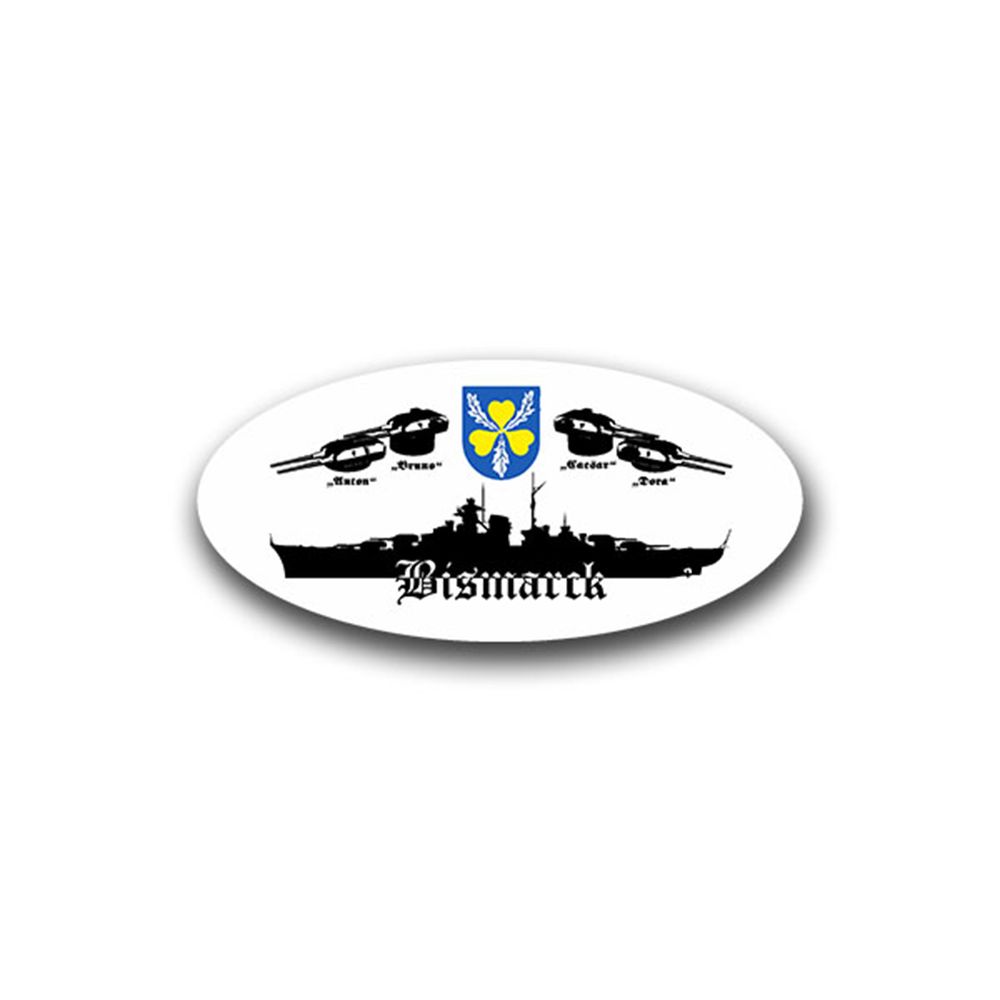 Sticker Bismarck Battleship Marine Hamburg Artillery 15x7cm A1412