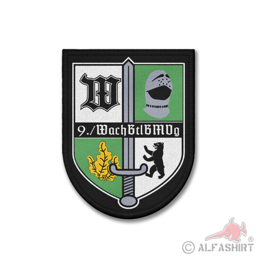 Patch 9x7cm 9 Company WachBtlBMVg Wachbataillon Federal Ministry #42666