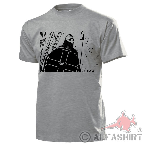 Viking warrior Nordmann fighter shield spear Scandinavia T Shirt # 17752