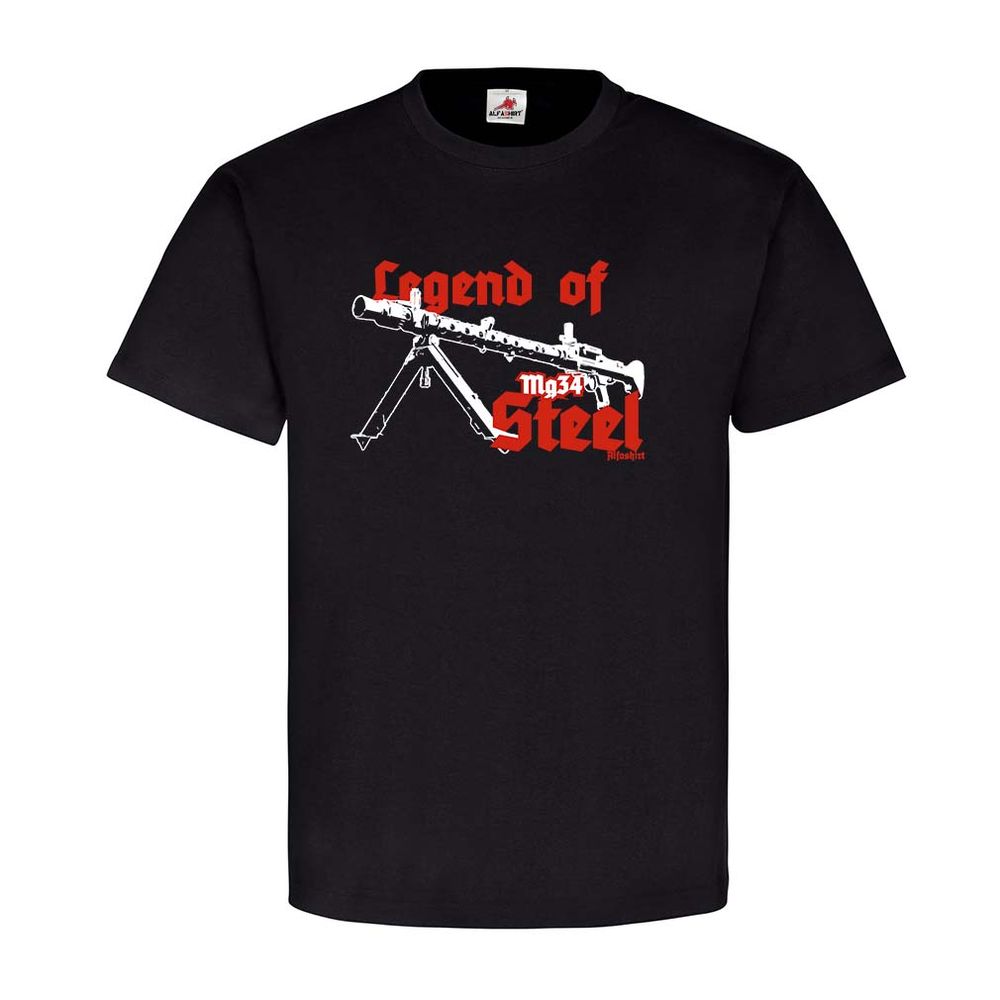 Legend of Steel Mg34 Maschingewehr Wh Waffe Deko T-Shirt SW #22882