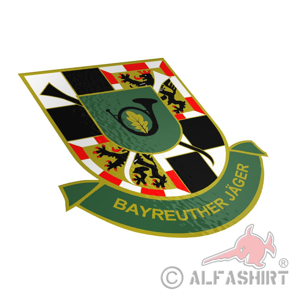 Bayreuther Jäger Wappen Jagdhorn Eichenblatt 4 Panzergrenadier 70mm#A4906