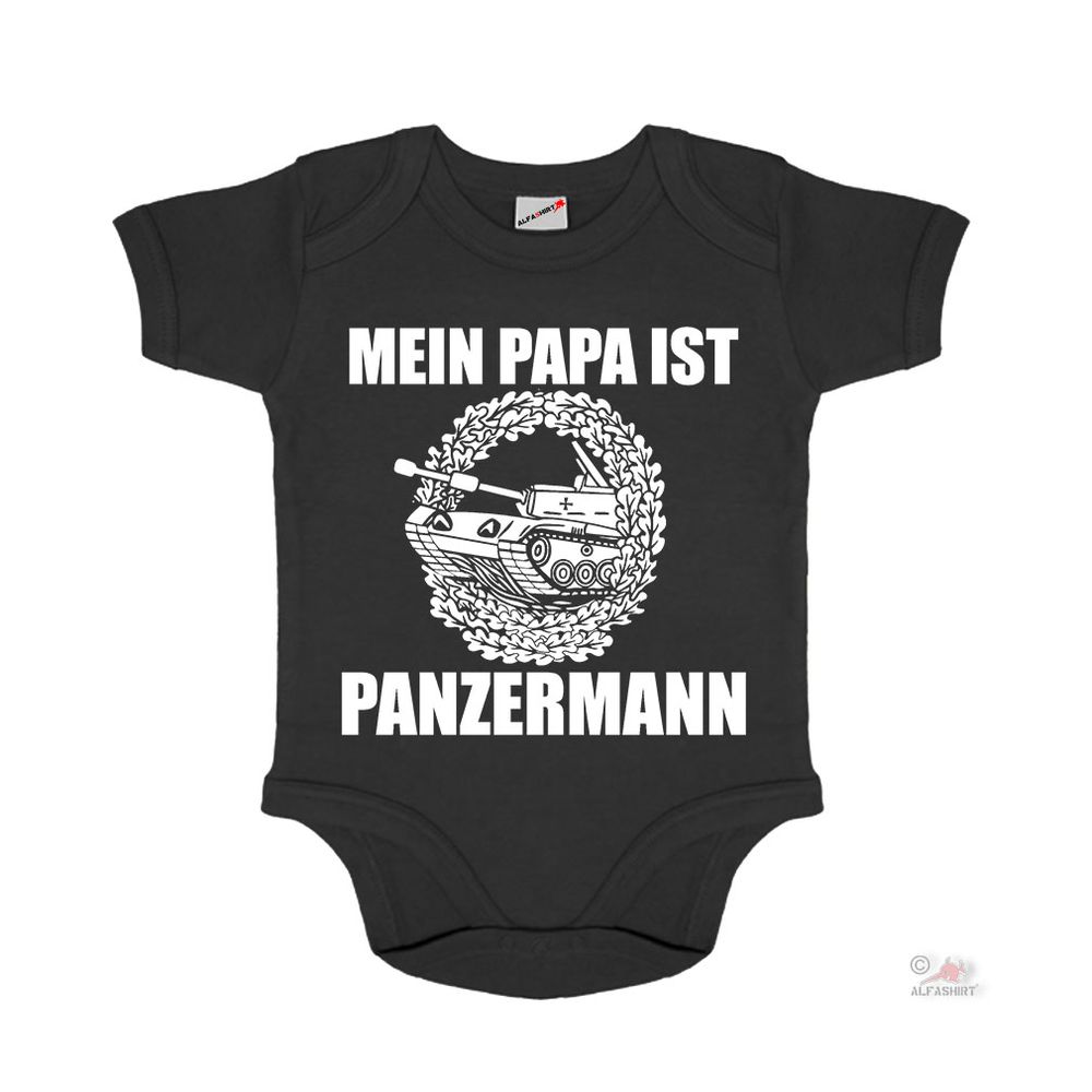 Baby Strampler Mein Papa ist Panzermann Barett Geschenk Idee PzBtl #30657