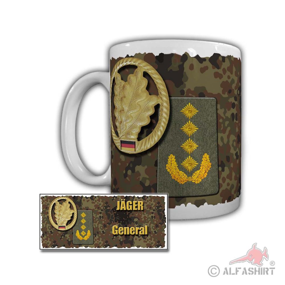 Tasse Jäger General HSchRgt 72 Bremen Rangabzeichen Bundeswehr Dienstgrad #29729