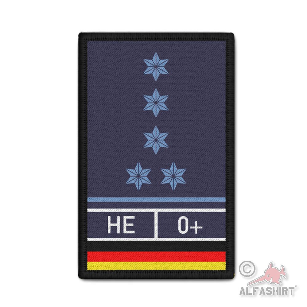 Rank Patch Polizei Hessen HE Blutgruppe 0+ positiv Dienstgradabzeichen #45329