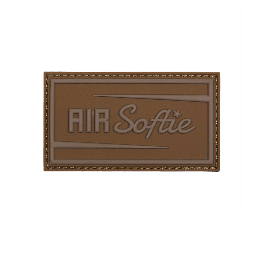 3D Patch Air Softie Airsoft Logo Aufnäher Gummi Sand Camo coyote 4x7cm #38263
