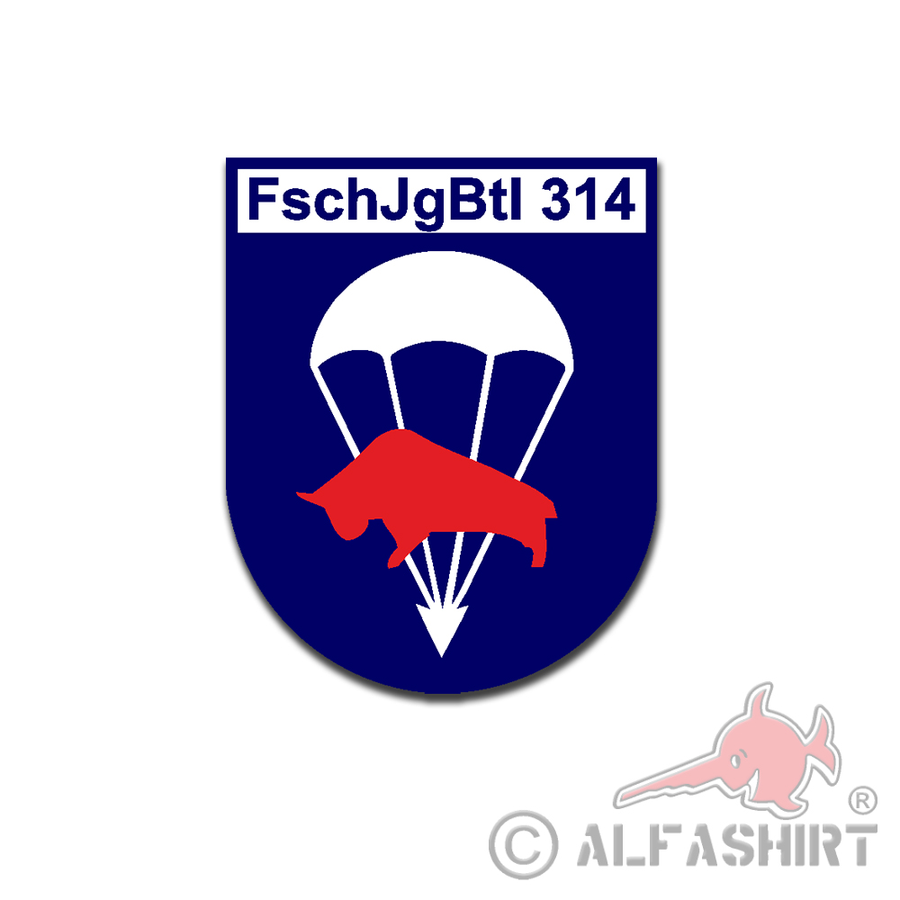 Aufkleber FschJgBtl 314 Wappen Emblem Fallschirmjägerbataillon 7x6cm #A5803