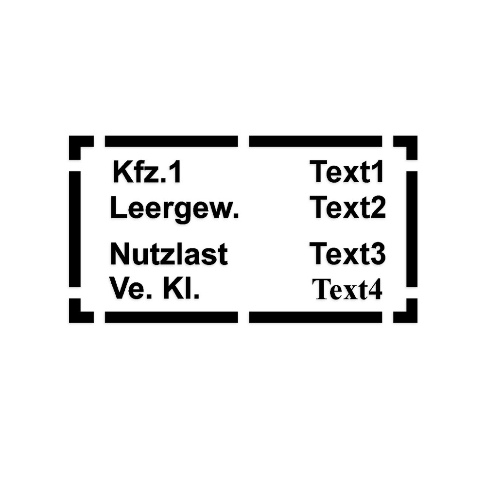 Aufkleber personalisierbar Typenschild Klein Kübelwagen Kfz Leergewicht #A6108