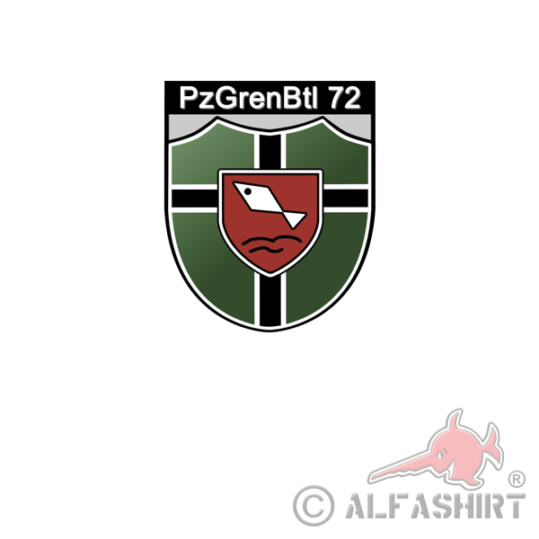 PzGrenBtl 72 Panzergrenadierbataillon PzGren Bundeswehr Wappen 7x6cm#A4095