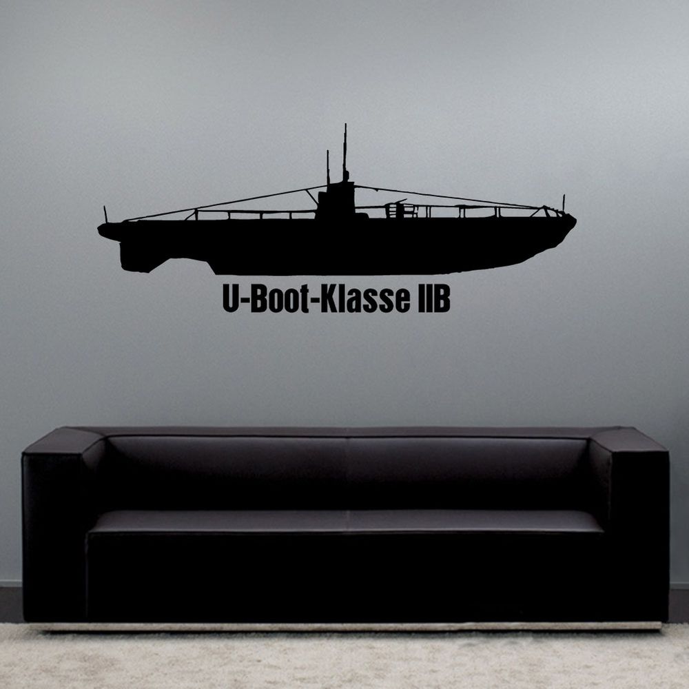 Wall decal U-Boat Class IIB Black Sea 30 U-Flotilla Flak Combat U9 #A6204