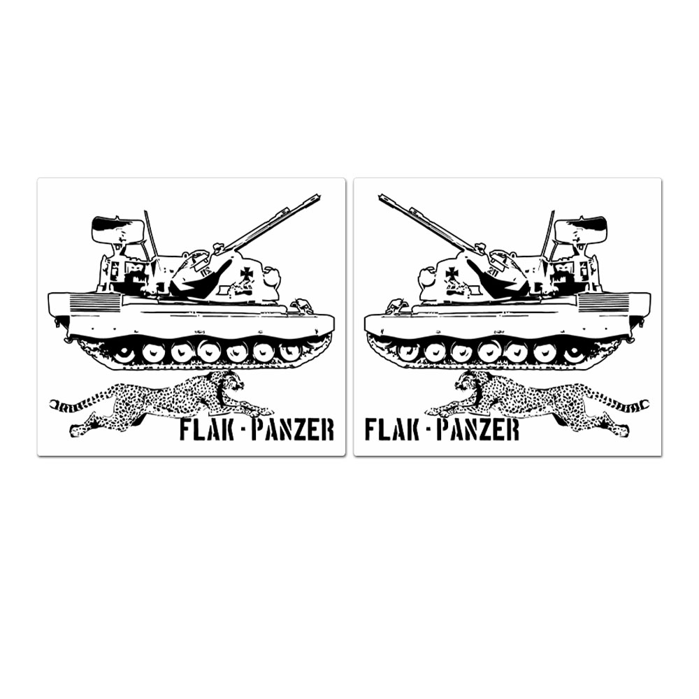 2x Flak Panzer Gepard Aufkleber Sticker Flugabwehrkanonenpanzer 16x15cm#A5924