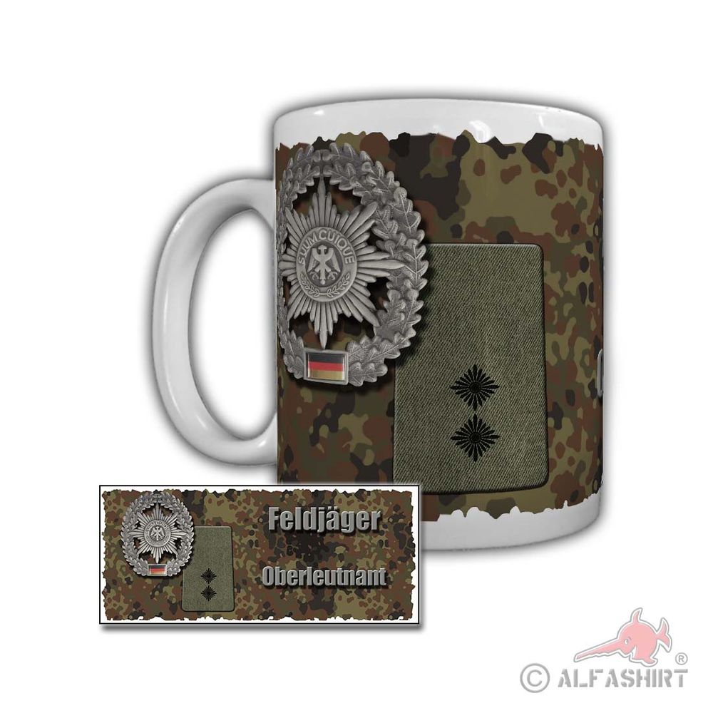Tasse Feldjäger Oberleutnant Arabica Barista Coffee Teatime Rangabzeichen #29503