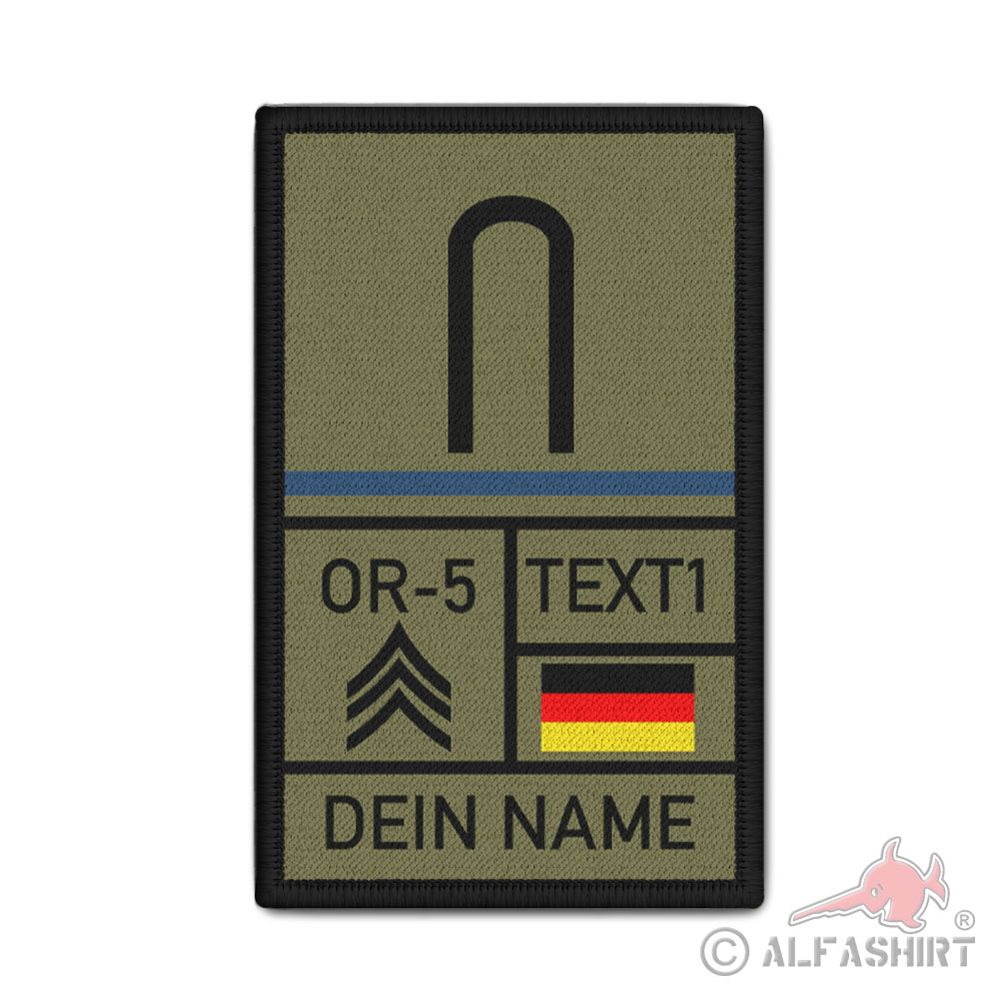 Rank Patch 9,8x6cm personalisiert Unteroffizier Uffz Sanitätsdient #43880
