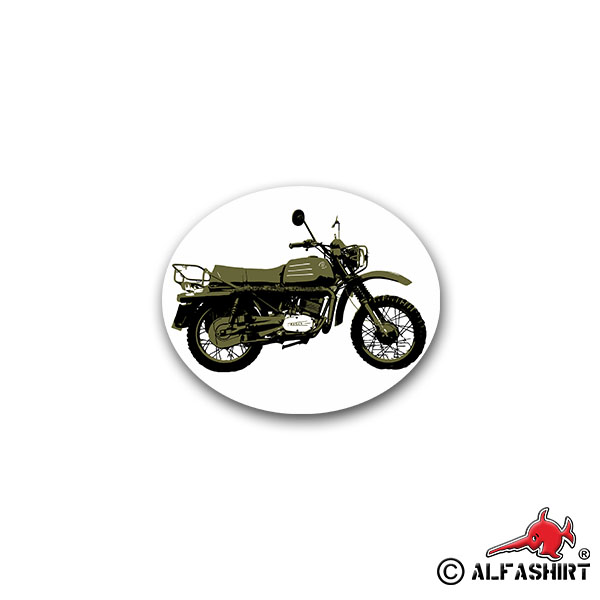 Sticker K180 BW Motorcycle Krad Kradmelder Moped Terrain 9x7cm A1764