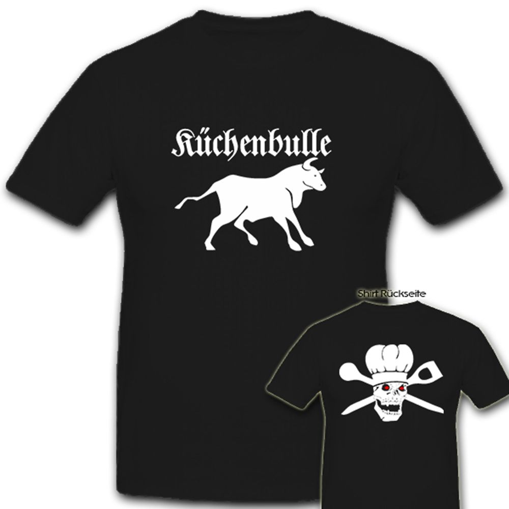 Küchenbulle Stier Küche kochen grillen Skull Totenkopf Kochmütze T Shirt #5542