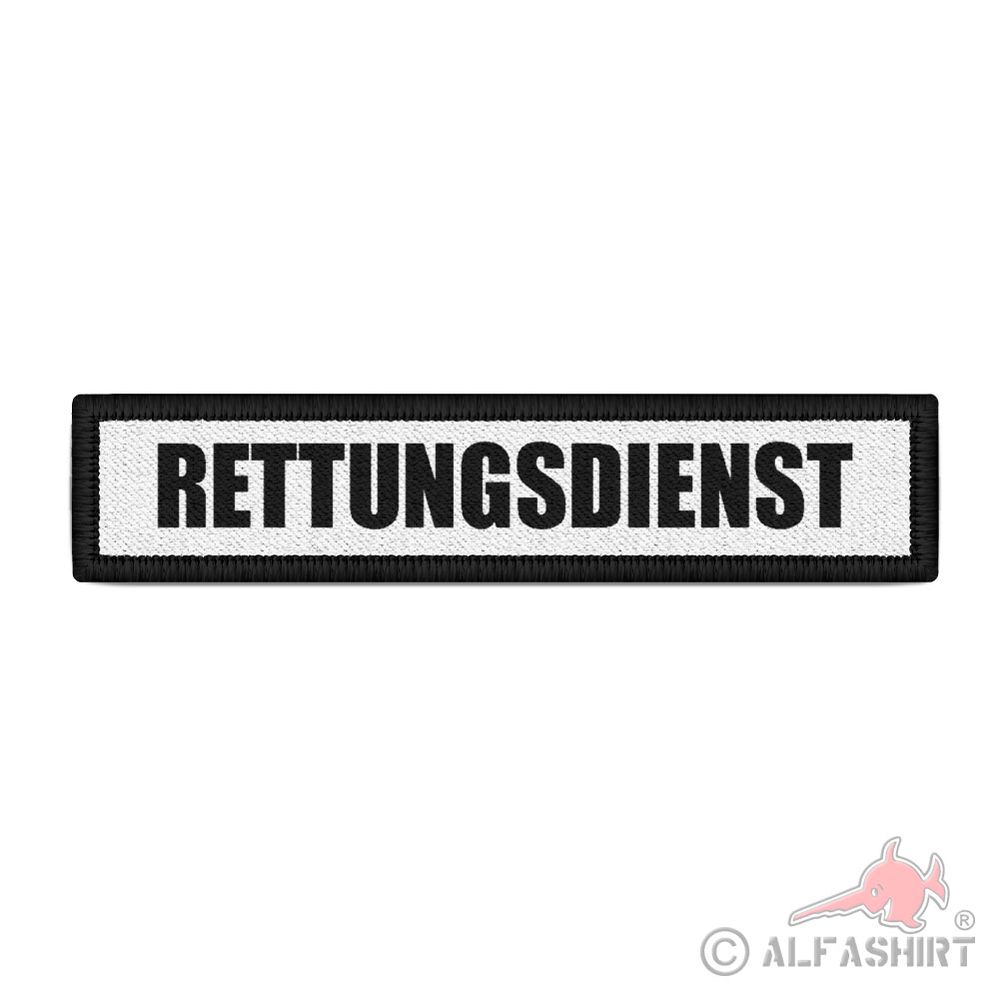 Patch Rettungsdienst Namens Streifen Sanitäter weiss schwarz #40352