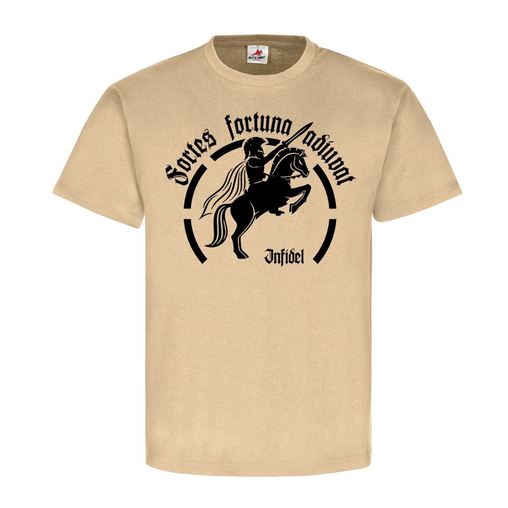 Fortes Fortuna Adiuvat Army BW Den Mutigen Tapferen hilft das Glück - T Shirt #25419