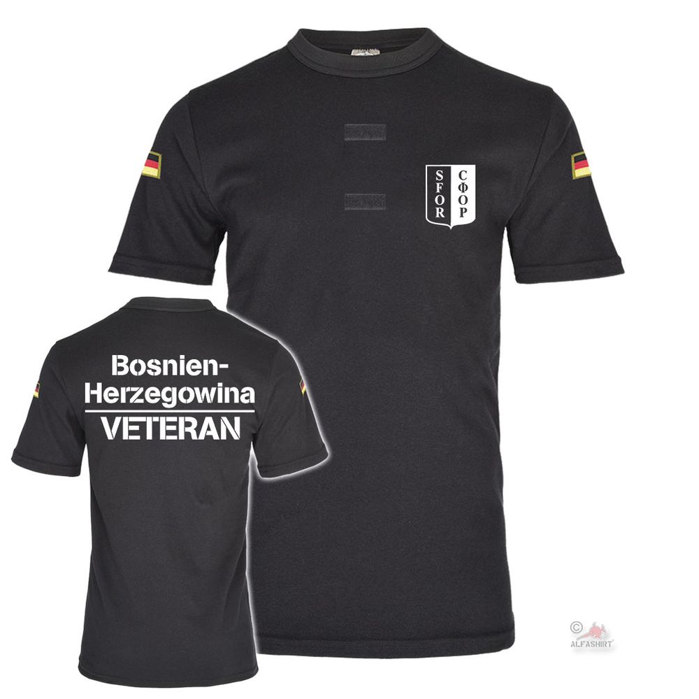 Black BW Tropics SFOR Veteran Bosnia Herzegovina T-Shirt # 25946