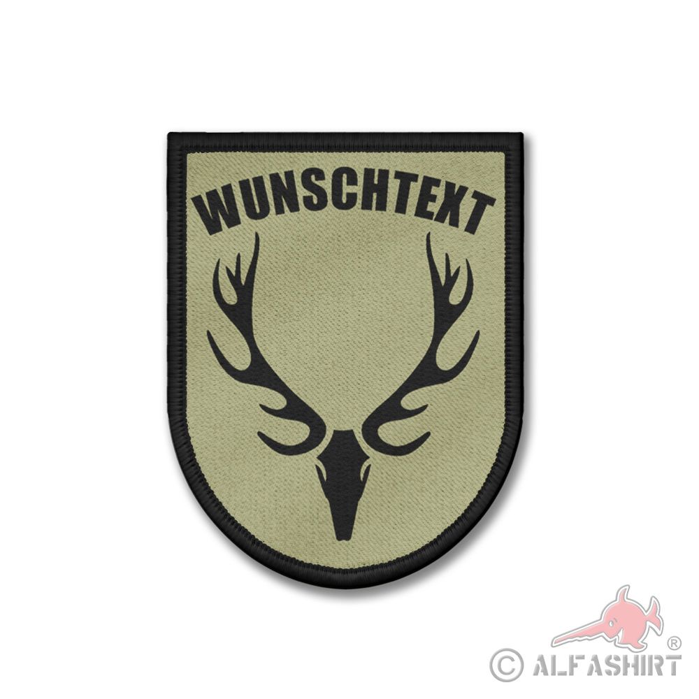 Patch Wunschtext Jäger Abzeichen Revier Förster Jagdschutz Hirsch Wappen #40447