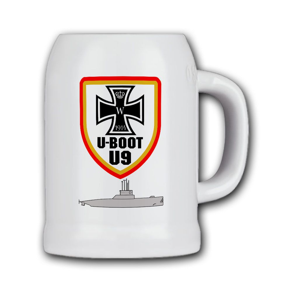 Bierkrug U-Boot U9 BW Klasse 205 S 188 NATO Kennung Turmwappen Kiel Werft #46566