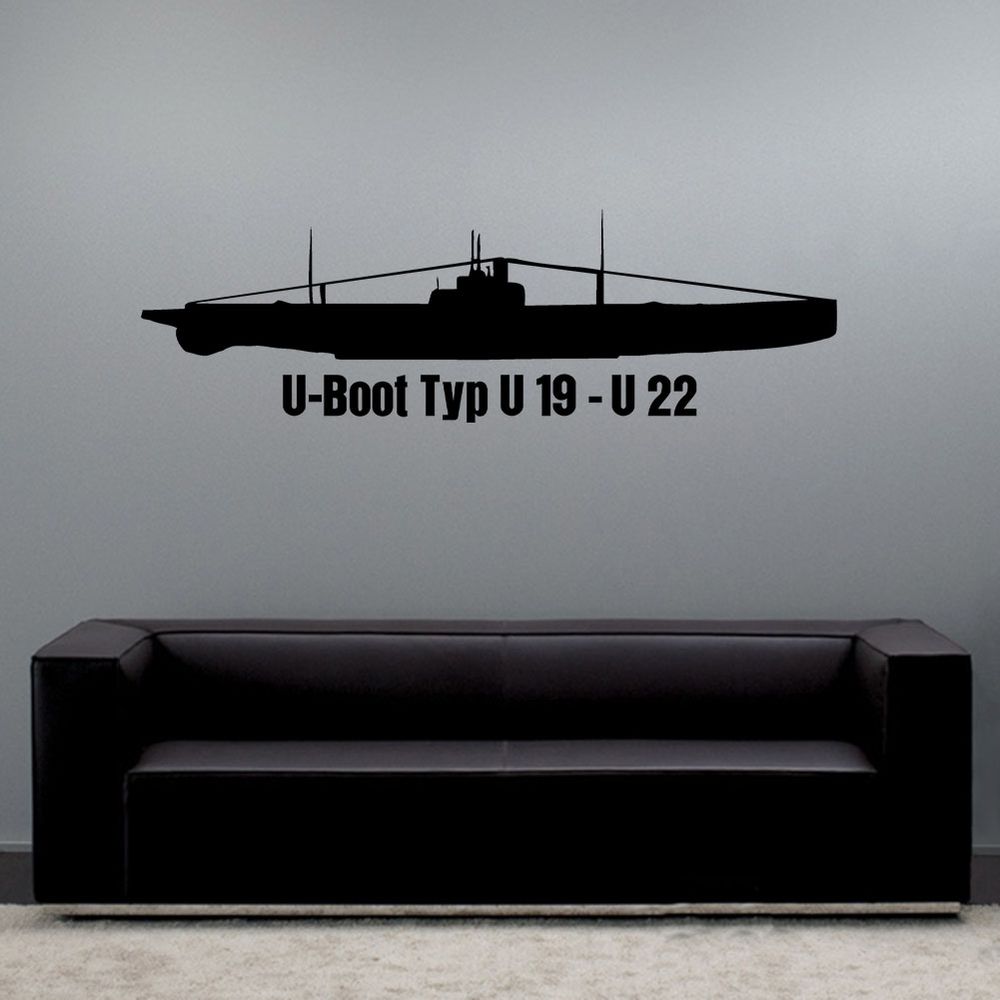 Wandtattoo Typ U19 - U22 U-Boots-Inspektion Kiel Dieselmotor #A6179