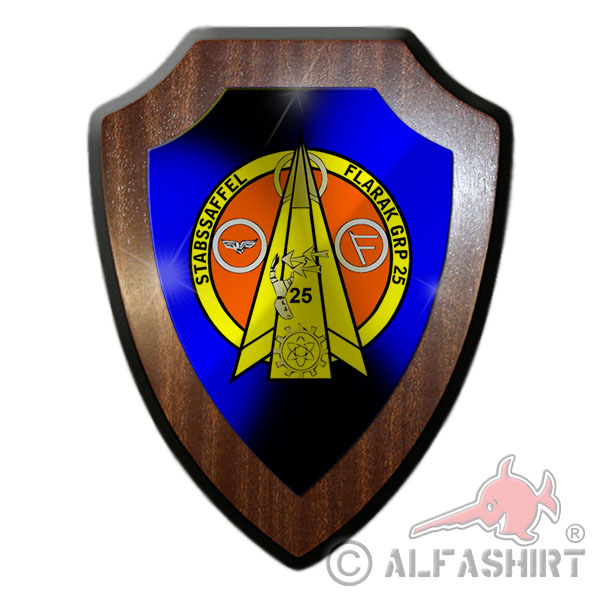 Wappenschild / Wandschild - Stabsstaffel FlaRak Grp 25 Flugabwehr Raketen Gruppe Bundeswehr Luftwaffe Großenkneten Fliegerhorst Ahlhorn #18798