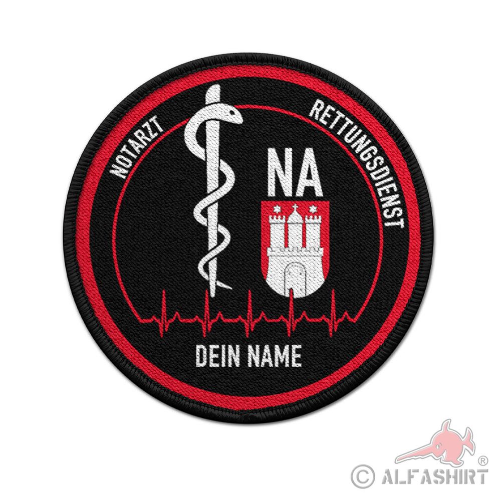 Patch customizable Hamburg coat of arms emergency doctor NA doctor rescue service #41762