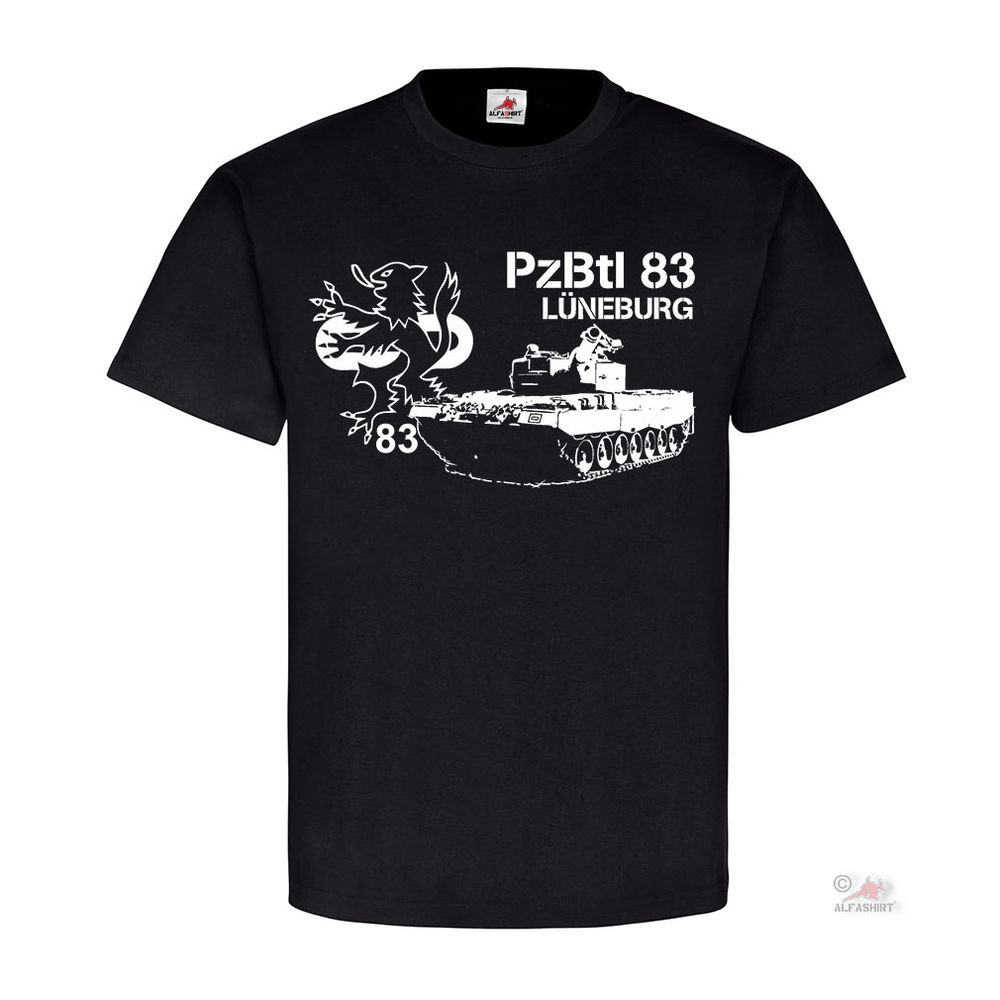 PzBtl 83 Lüneburg Panzerbataillon Leopard Panzer Leo 2A4 Wappen T-shirt #18806
