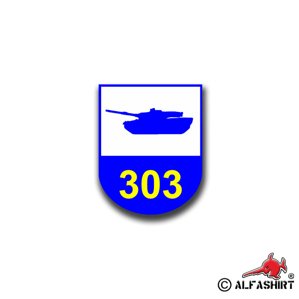 Sticker PzBtl 303 Panzer Battalion Heidenheim Coat of Arms 6x7cm A831