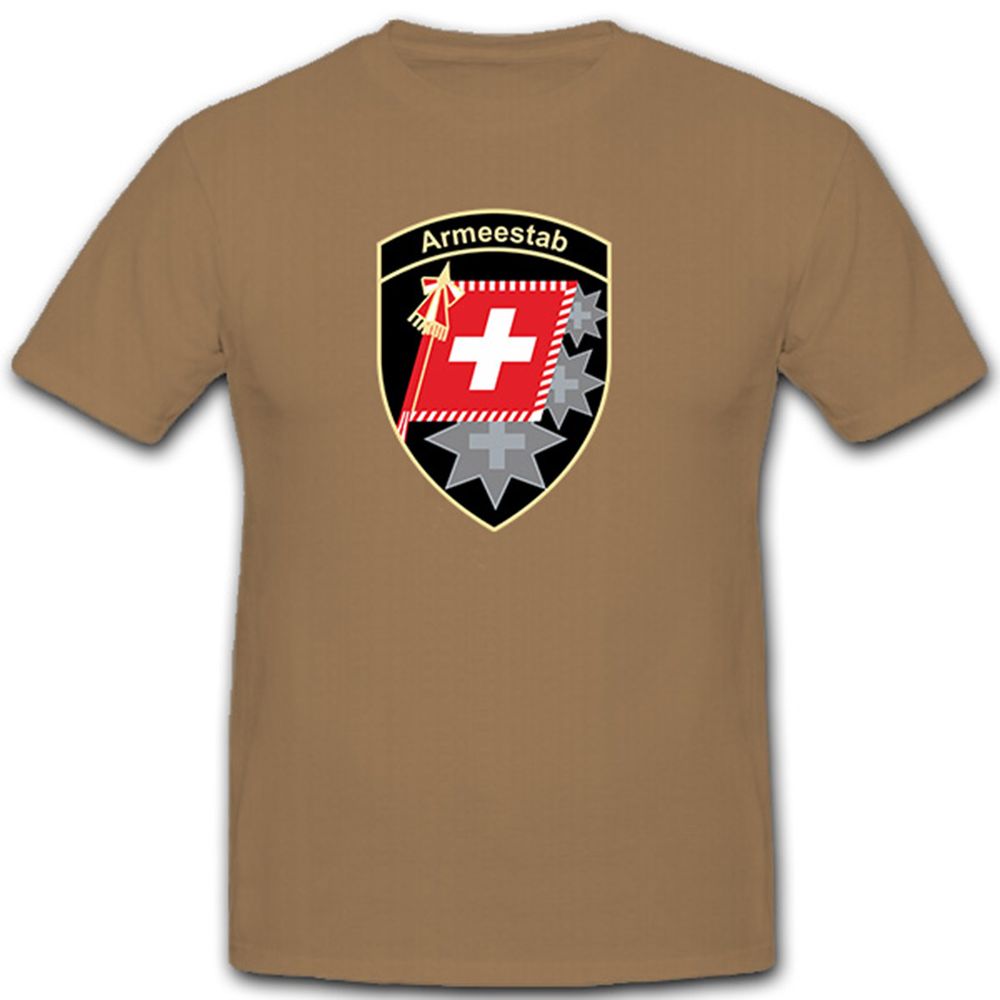 Chief Army Staff (A Staff) Swiss Army Coat of Arms Emblem - T Shirt # 10380