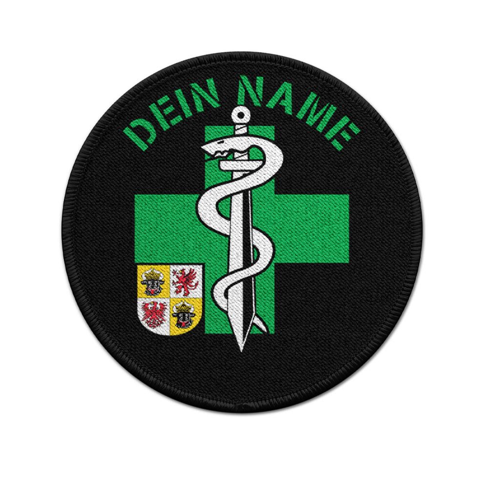 Patch rund 75mm personalisiert Kreuz Wappen Mecklenburg-Vorpommern #43885