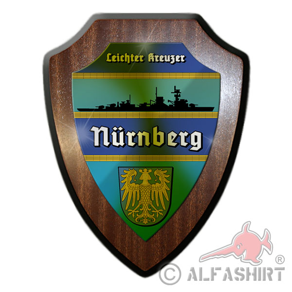 Wappenschild Leichter Kreuzer Nürnberg Schiff Uriss Wappen Abzeichen #12067