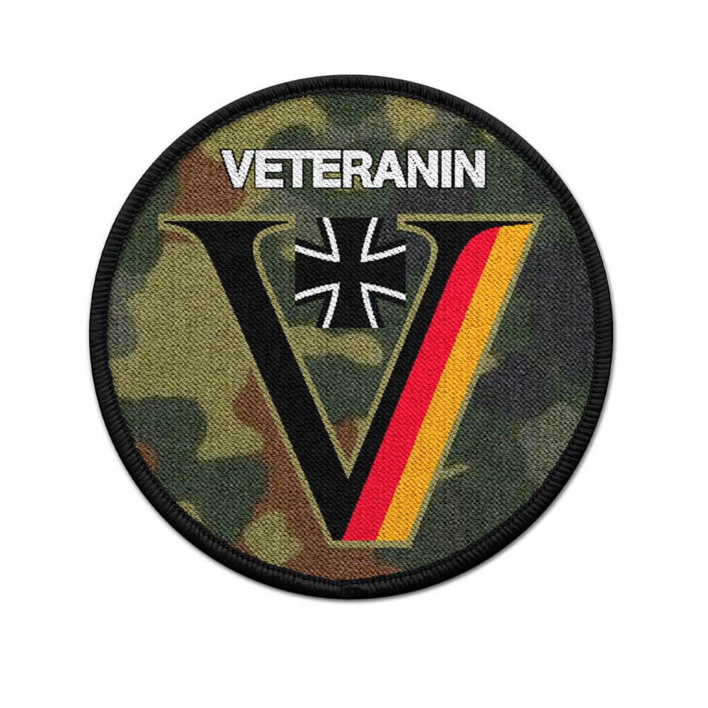 Aufnäher Veteranin Bundeswehr Soldatin Flecktarn Auslands-Einsatz  #27812