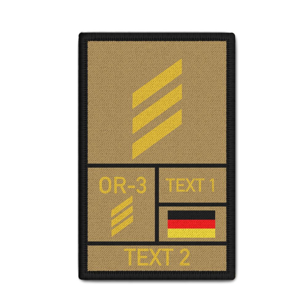Rank Patch personalisierbar coyote Dienstgrad Hauptgefreiter HptGefr HG #43573